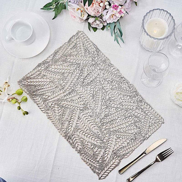 6 pcs 18 in Rectangle Wheat Maze Design Vinyl Placemats