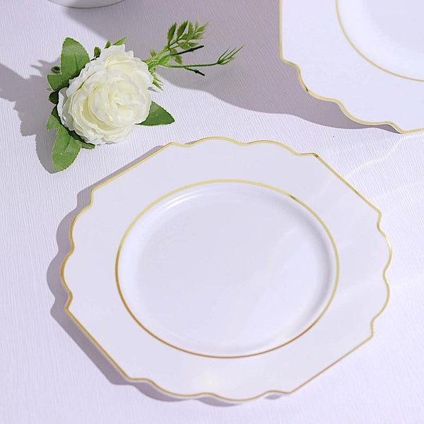 10 pcs 11 in Disposable Baroque Plastic Dinner Plates