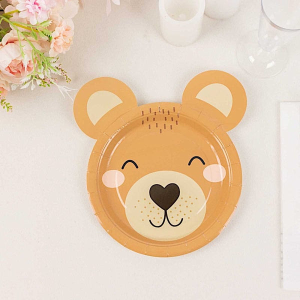 25 Brown 7" Round Teddy Bear Appetizer Dessert Paper Plates
