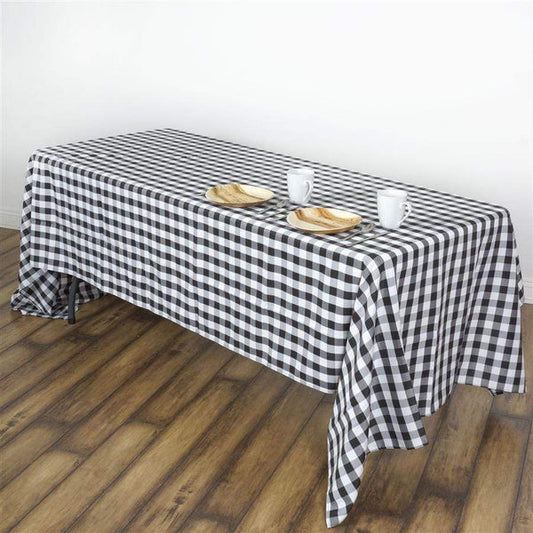 60" x 102" Checkered Gingham Polyester Rectangular Tablecloth
