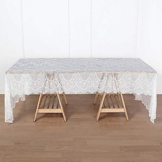 60 x 120 inch Floral Premium Lace Rectangle Tablecloth