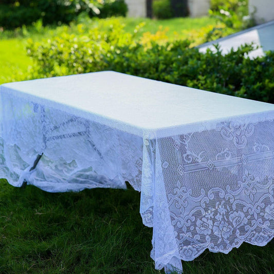 60 x 126 inch Floral Lace Rectangular Tablecloth
