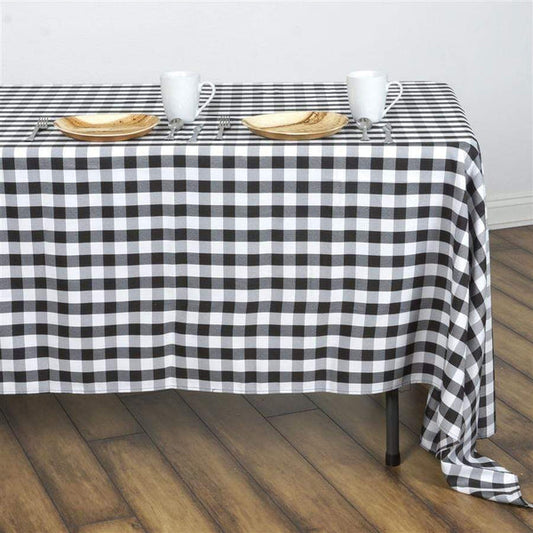 60x126" Gingham Checkered Polyester Rectangular Tablecloth