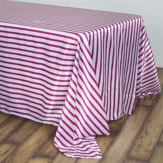 60x126" Satin Stripes Rectangle Tablecloth