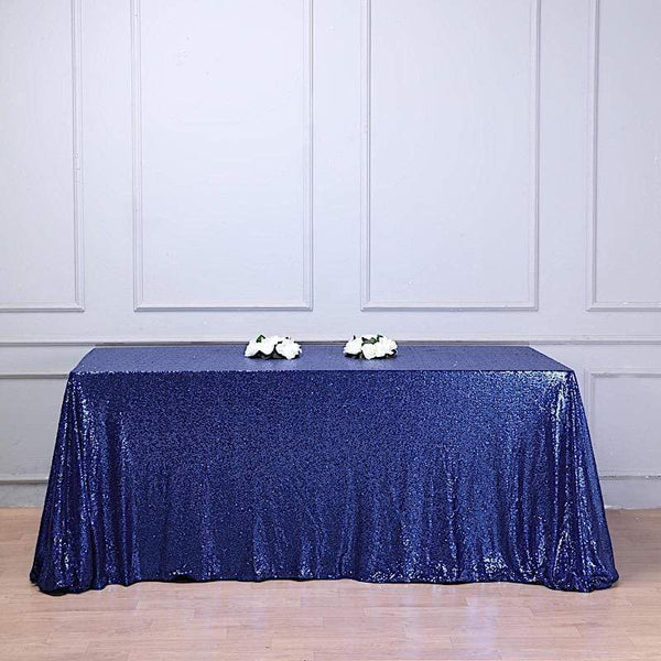 90" x 132" Sequin Rectangular Tablecloth