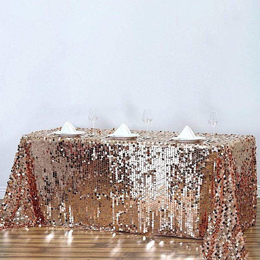90" x 156" Big Payette Sequin Rectangular Tablecloth