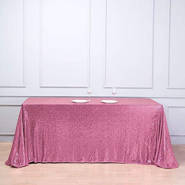 90" x 156" Sequin Rectangular Tablecloth