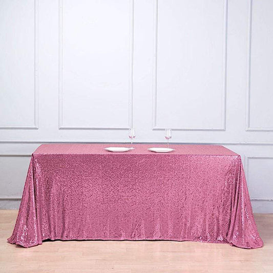 90" x 156" Sequin Rectangular Tablecloth