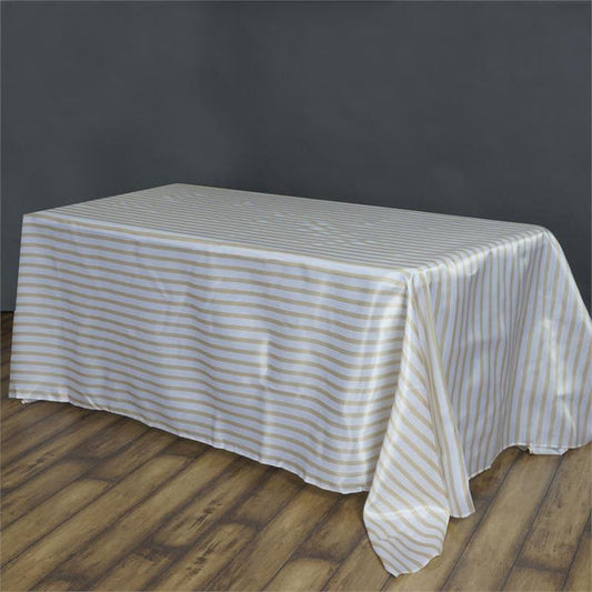 90x132" Satin Stripes Rectangle Tablecloth