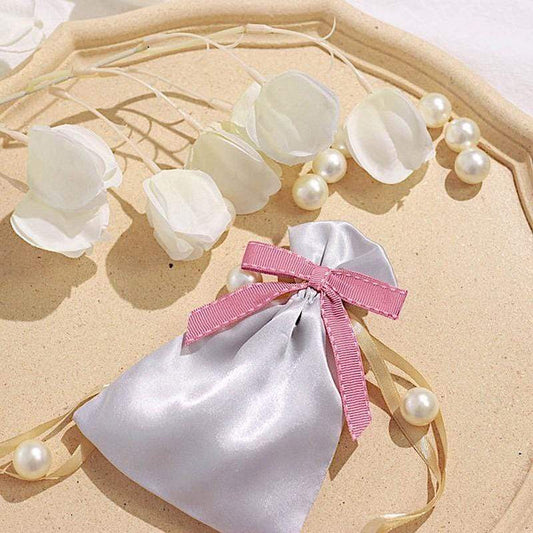 50 pcs 3" Pre Tied Mini Grosgrain Ribbon Stitched Twist Tie Bows