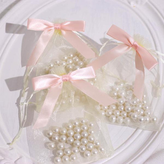 50 pcs 3" Pre Tied Mini Satin Ribbon Twist Tie Bows