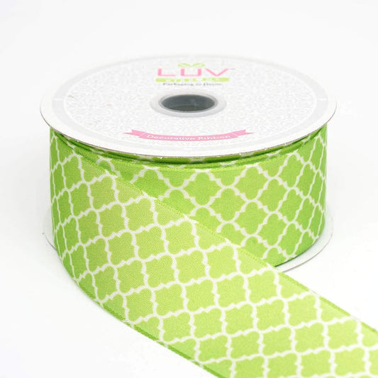 1.5 inch x 10 yards Geometric Pattern Grosgrain Ribbon