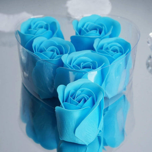 6 Rose Soaps in Gift Box with Ribbon