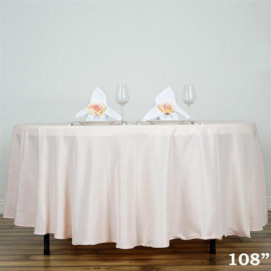 108 in Polyester Round Tablecloth Party Supplies Wedding Linens