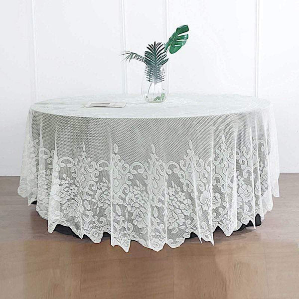 108 inch Premium Lace Round Tablecloth