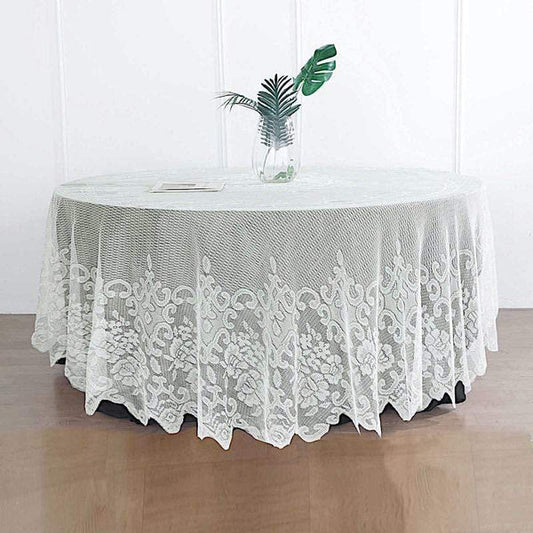 108 inch Premium Lace Round Tablecloth