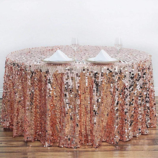 120" Big Payette XL Sequin Round Tablecloth