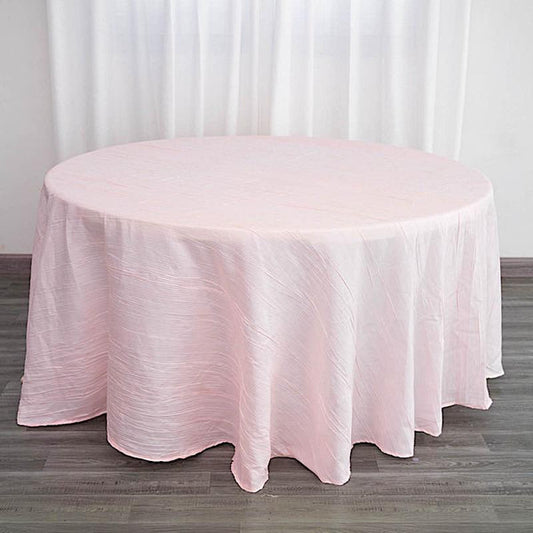120 in Crinkled Accordion Taffeta Round Tablecloth