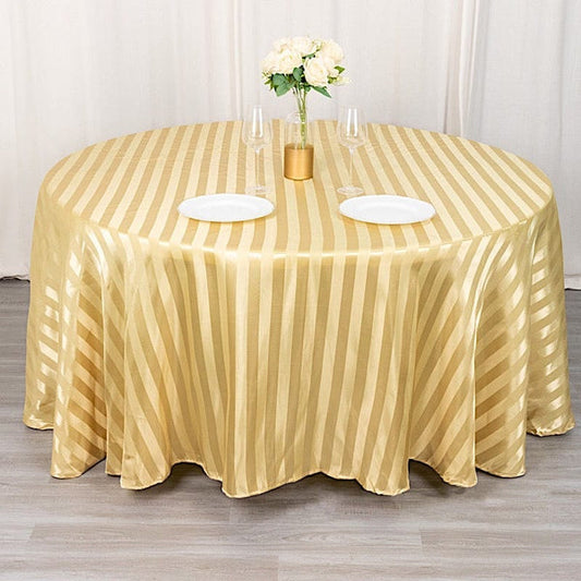 120 in Stripes Satin Round Tablecloth Wedding Party Linens