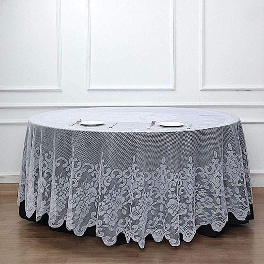 120 inch Premium Lace Round Tablecloth