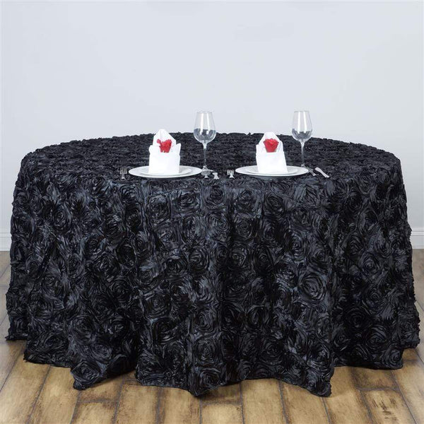120" Raised Roses Round Tablecloth