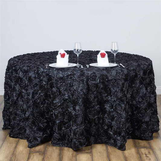 120" Raised Roses Round Tablecloth
