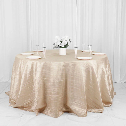 132 in Crinkled Accordion Taffeta Round Tablecloth