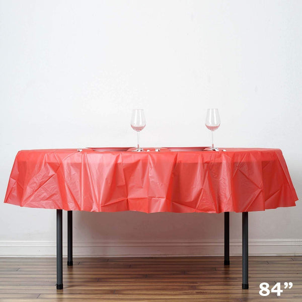84 inch Round Disposable Plastic Table Cover Tablecloth
