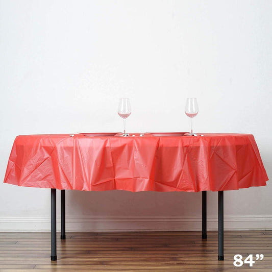 84 inch Round Disposable Plastic Table Cover Tablecloth