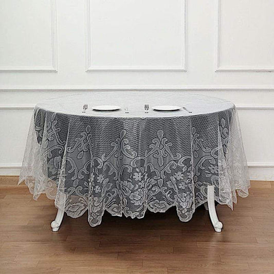 90 inch Premium Lace Round Tablecloth