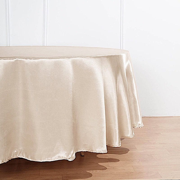90-Inch Satin Round Tablecloth Table Cover Wedding Linens