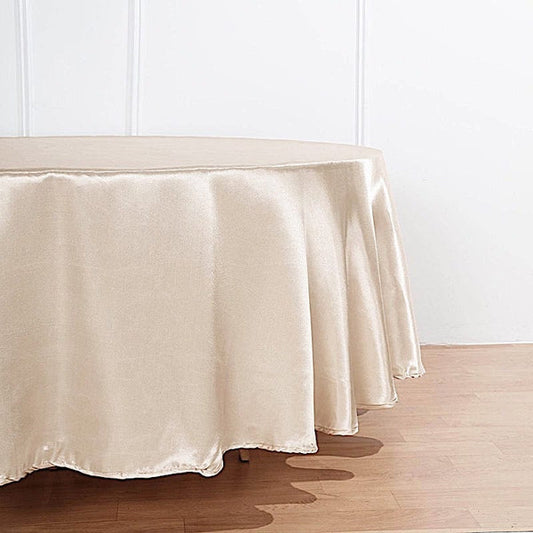 90-Inch Satin Round Tablecloth Table Cover Wedding Linens