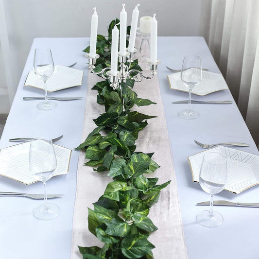 8 feet Green Pothos Silk Filler Garland