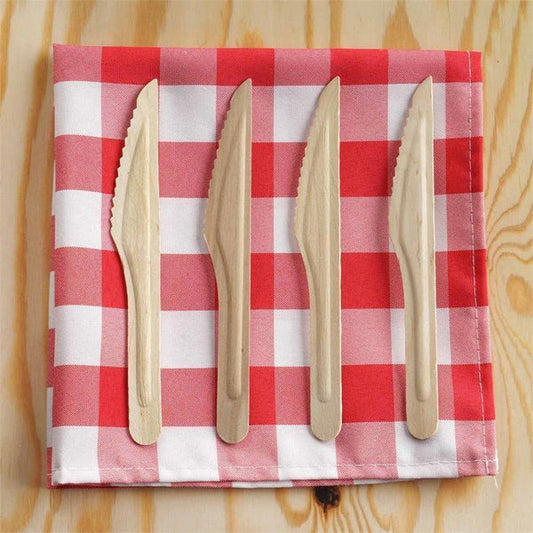 100 pcs 6.5" Natural Birch Wooden Knives