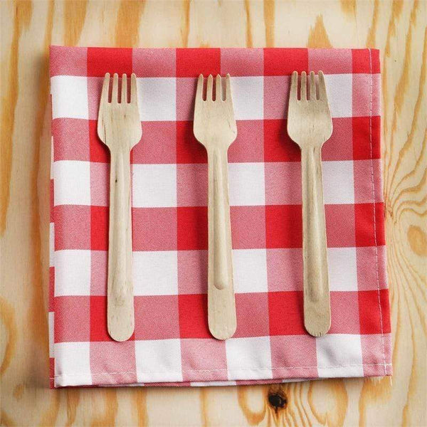 100 pcs 6" Natural Birch Wooden Forks