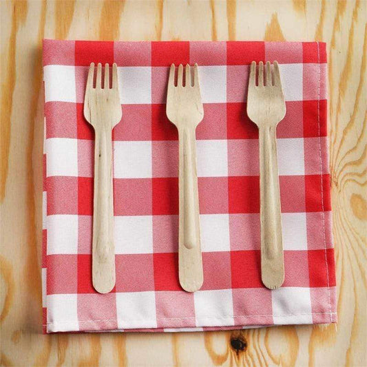 100 pcs 6" Natural Birch Wooden Forks