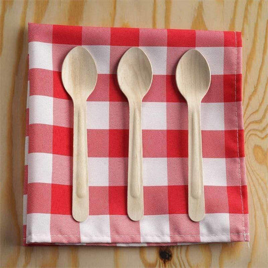 100 pcs 6" Natural Birch Wooden Spoons
