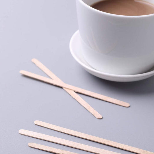 1000 pcs 4.5" Natural Birch Wooden Coffee Stirrers