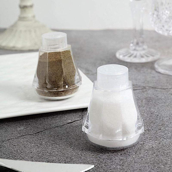 12 Clear 2 in tall Salt and Pepper Holders Condiment Containers