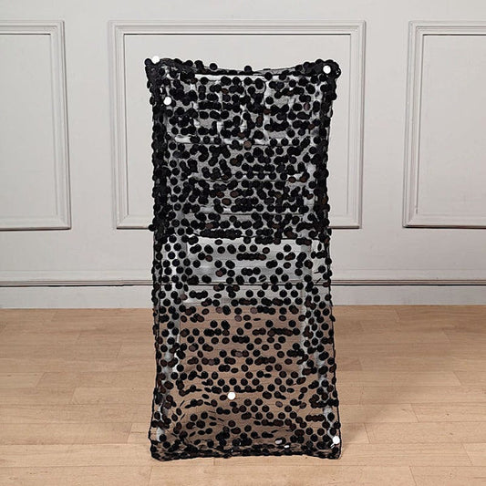 Big Payette Sequin Chiavari Dining Chair Back Slipcover