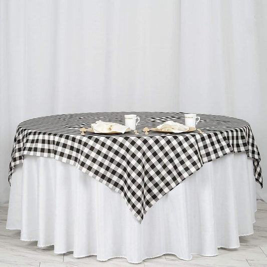 70" x 70" Square Gingham Checkered Polyester Tablecloth