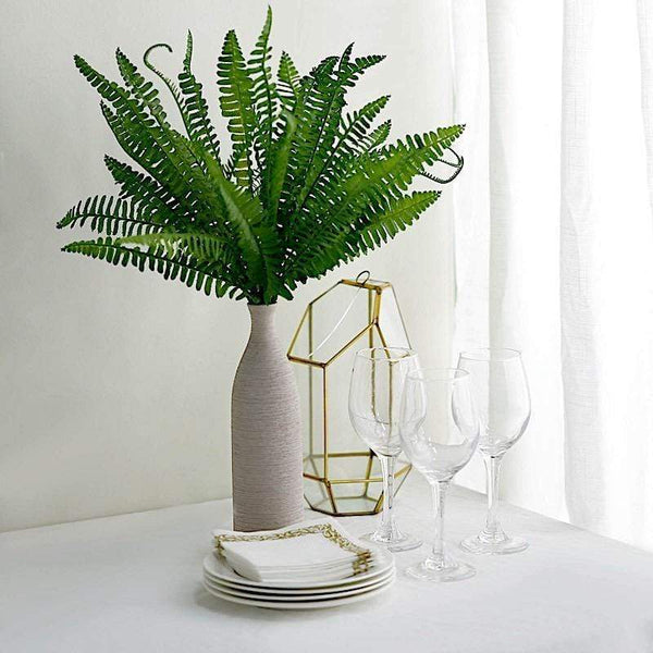 2 18 in Artificial Boston Fern Leaves Faux Greenery Stems