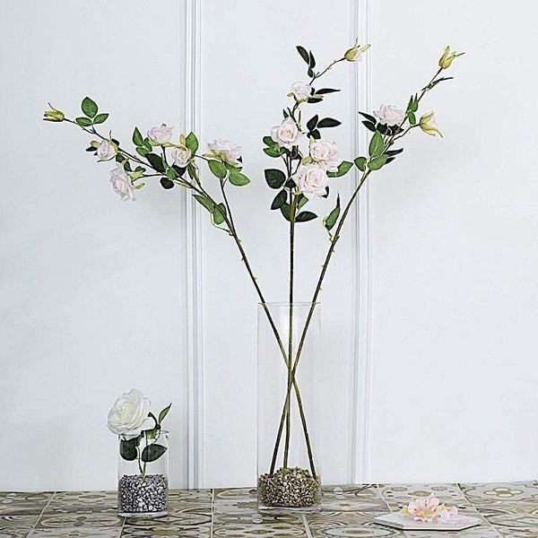 2 pcs 38 in long Single Stem Silk Roses Bouquets