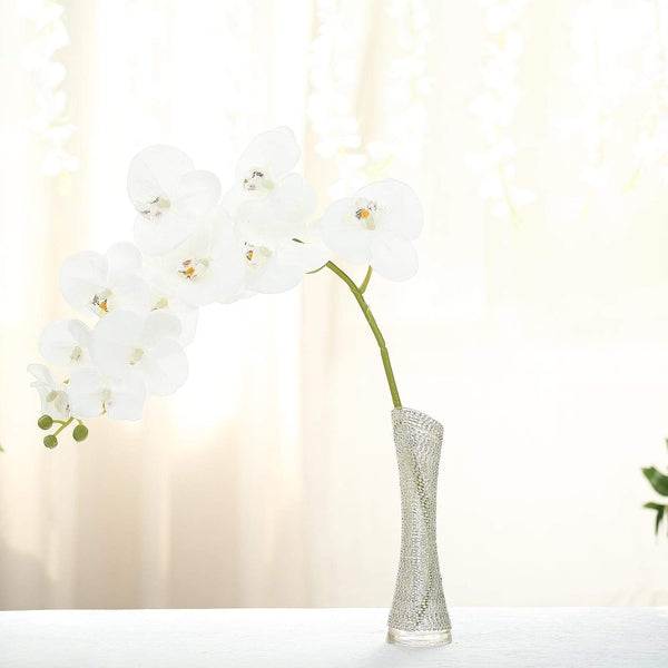 2 pcs 40 in tall Artificial Faux Silk Orchid Flowers Sprays Stems