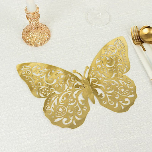 10 Metallic 3D Butterfly Wall Stickers DIY Decals