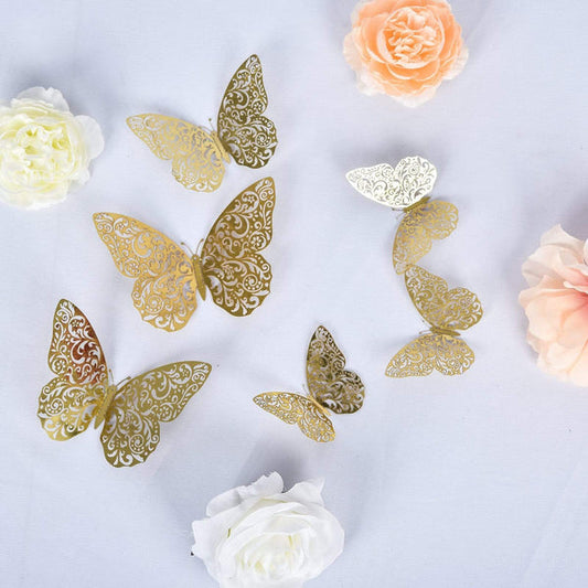 12 pcs 3D Butterfly Wall Decals DIY Crafts Removable Stickers
