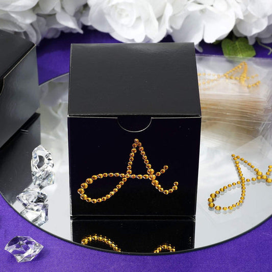 12 pcs Letter Gold Rhinestones Gem Stickers