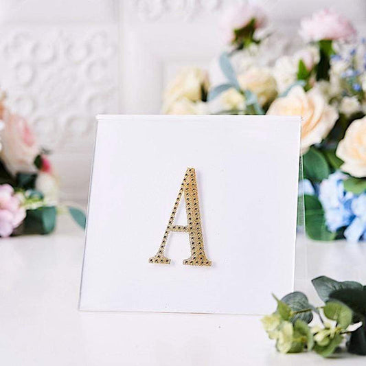 4 in Letter Gold Self-Adhesive Rhinestones Gems Sticker