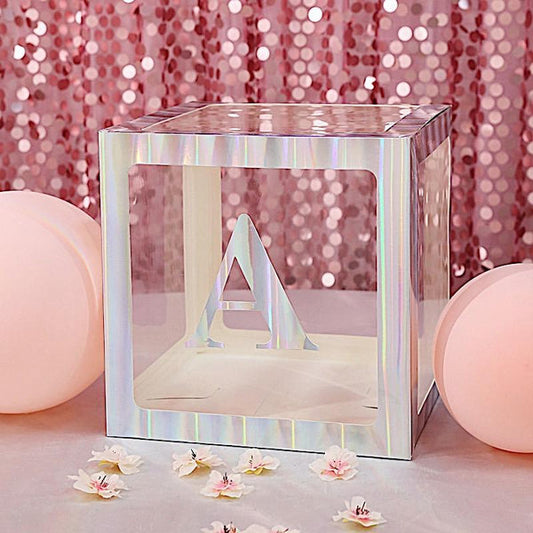 4 Iridescent 5 in Letter Stickers Backdrop Wall Decorations