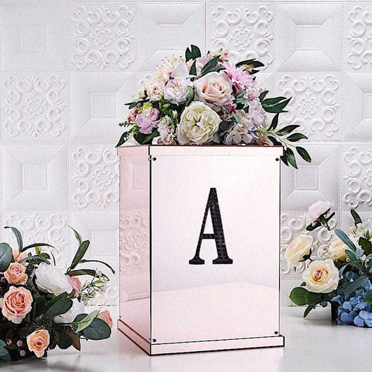 6 in Letter Black Self-Adhesive Rhinestones Gems Sticker
